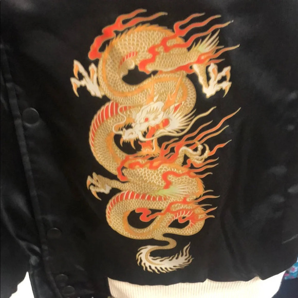 Reason Black and Cream Bomber Jacket - Picture 5 of 7